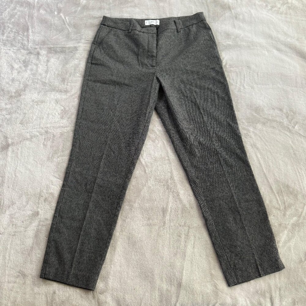 MNG Gray Houndstooth Large Slim Fit Trousers - Size 10